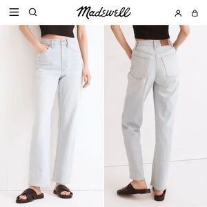 Madewell The Perfect Vintage Straight Jean in Mosedale Light Wash Size 30 NF107